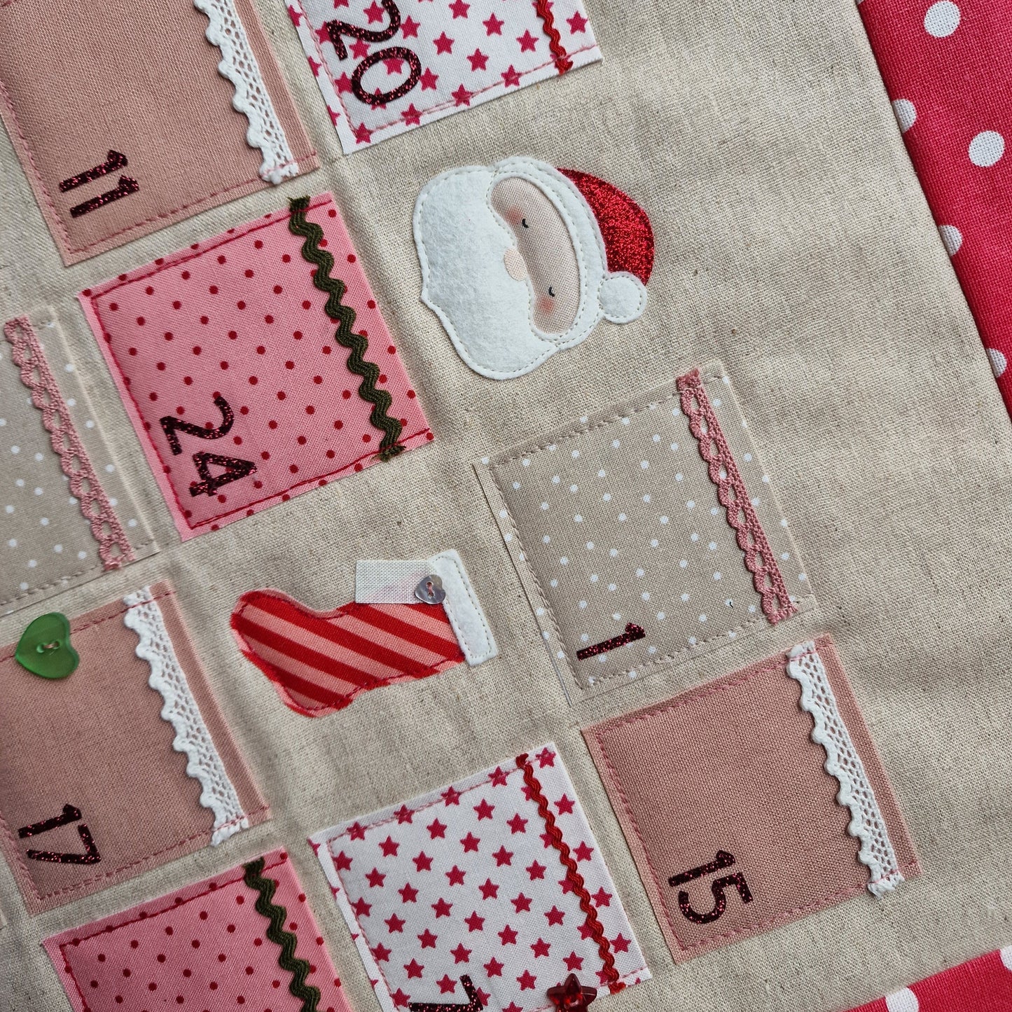 SAMPLE, PINK Ready made Christmas Countdown Calendar