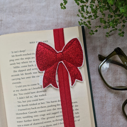 Red Glitter Bow Bookband
