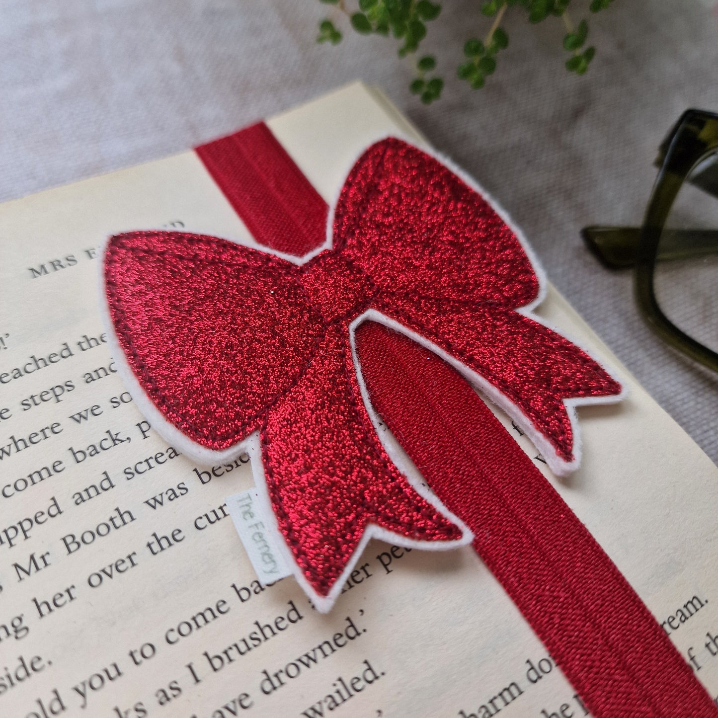 Red Glitter Bow Bookband