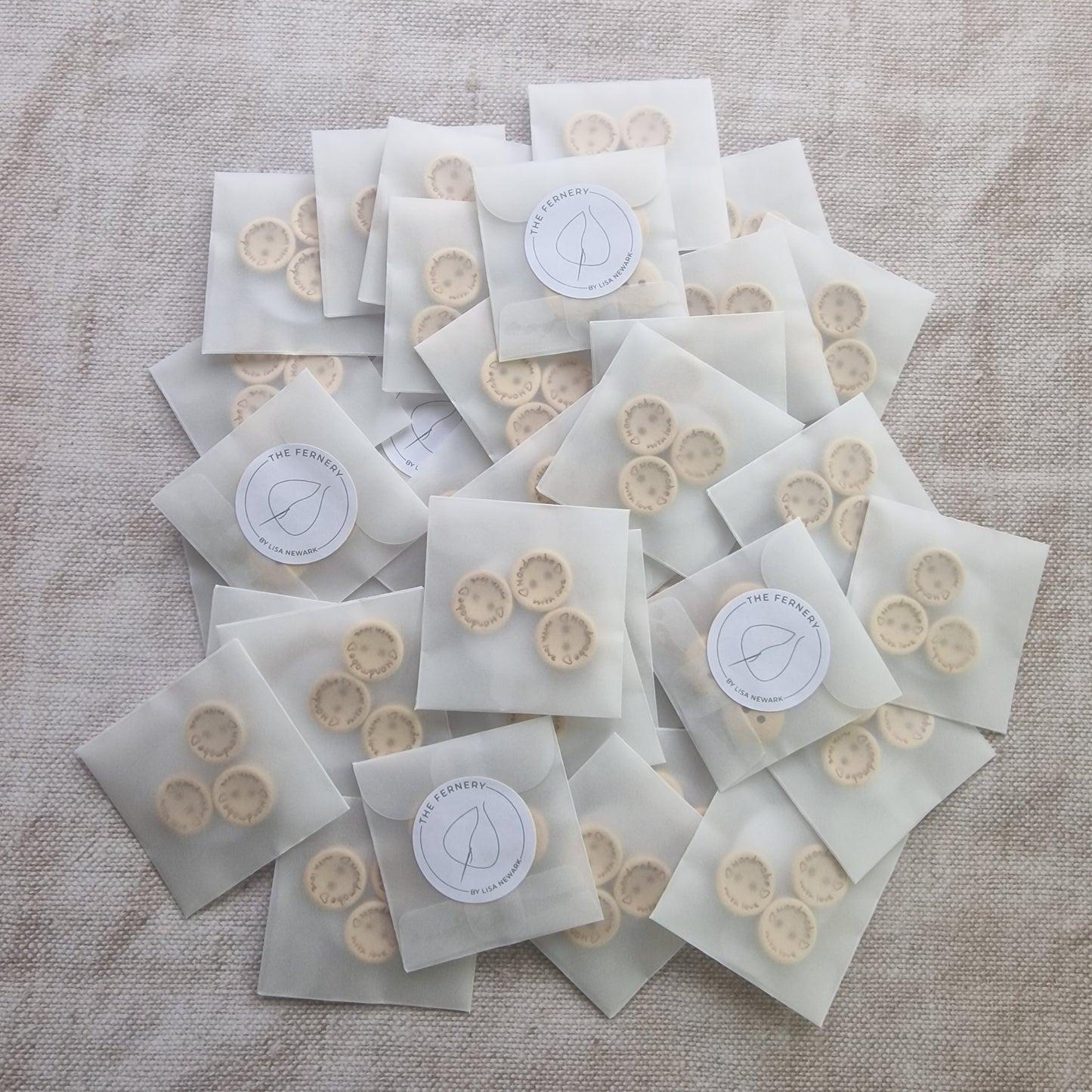 Handmade with Love buttons, 15mm