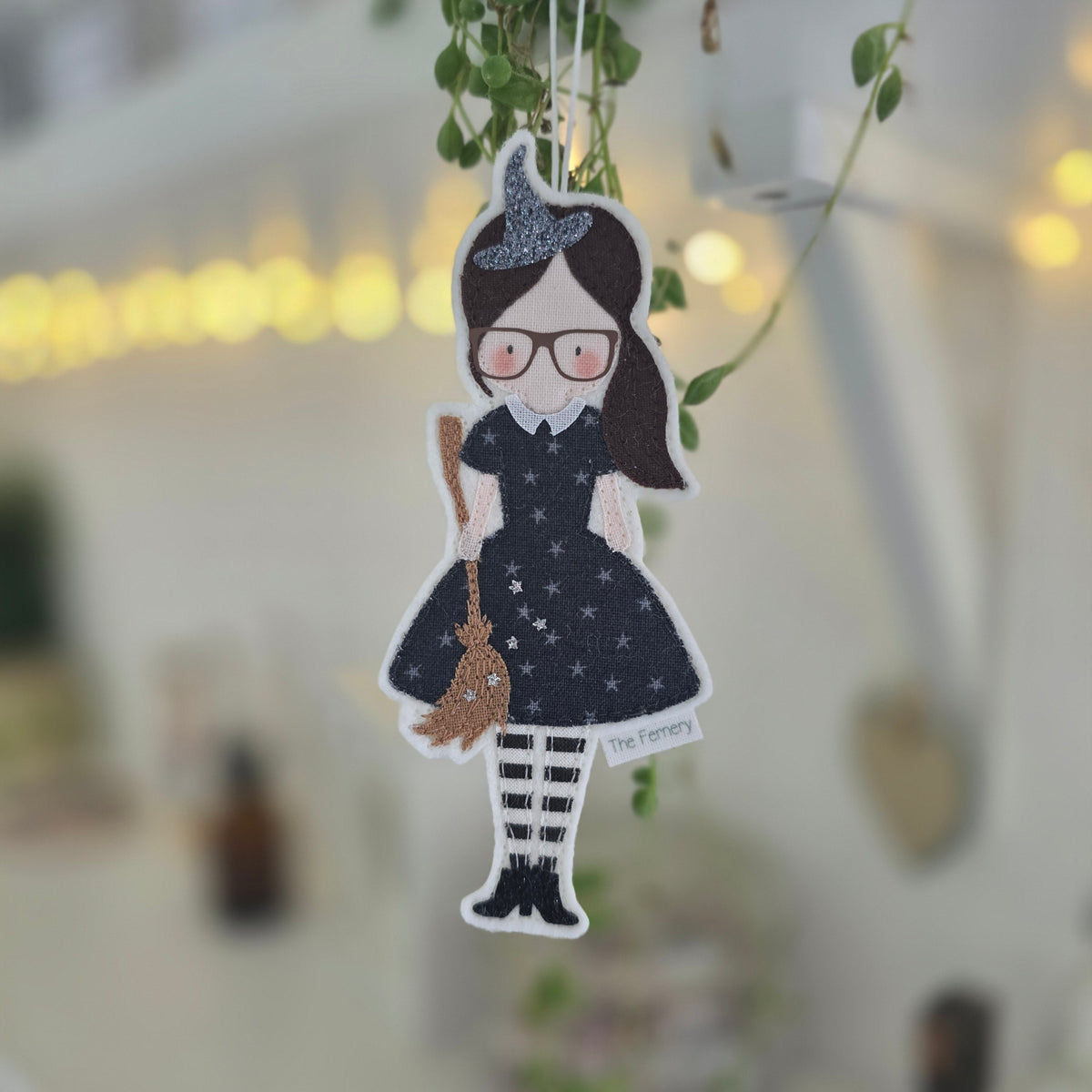 Witch Decoration - Brunette Ponytail