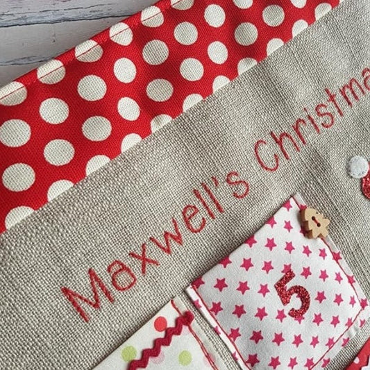 Stitched Lettering Upgrade - Christmas Countdown Calendar