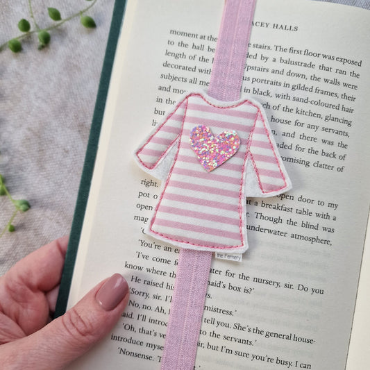 Bookband - Pink Loveheart Breton Tee Bookband