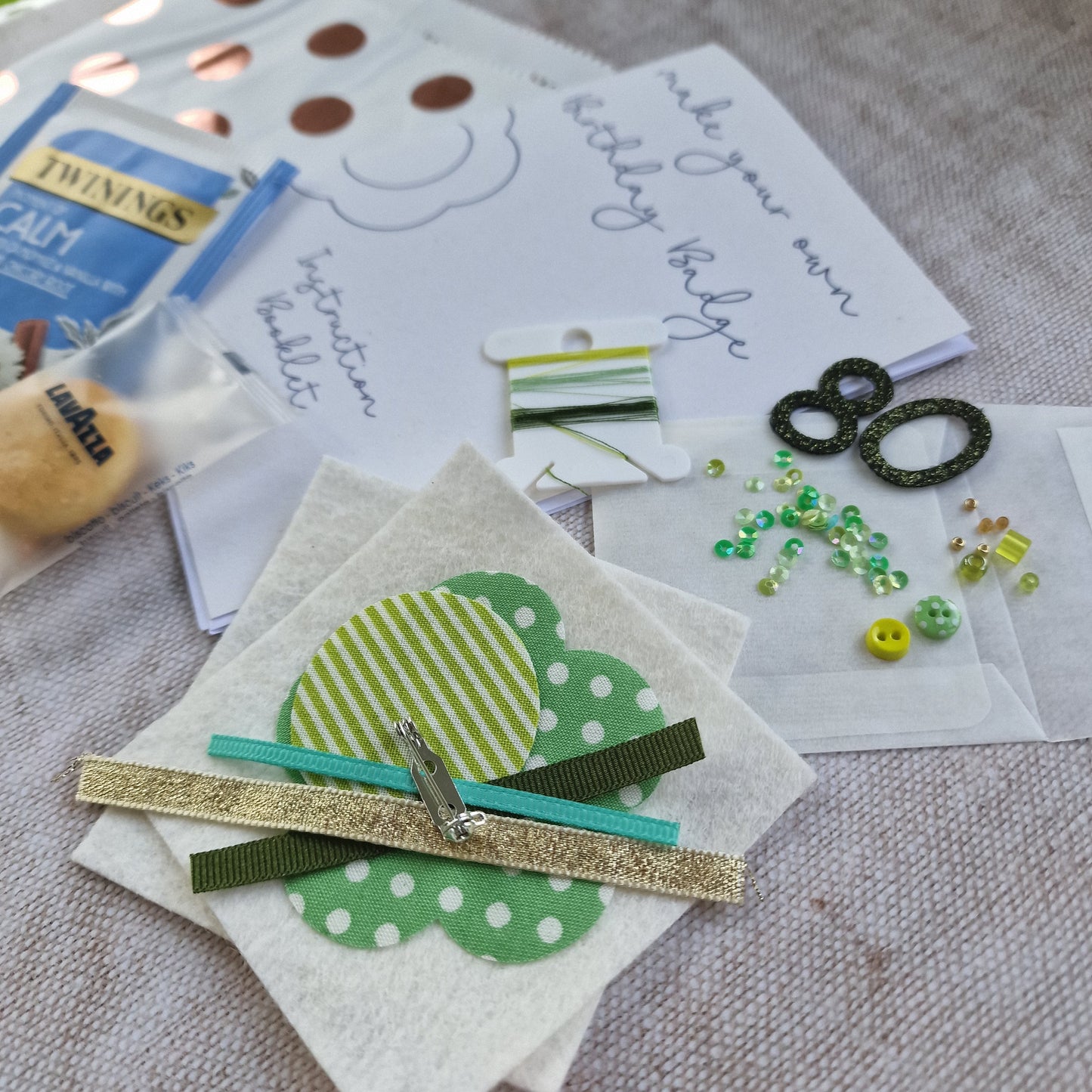 Flower Birthday Badge Hand Sewing Kit