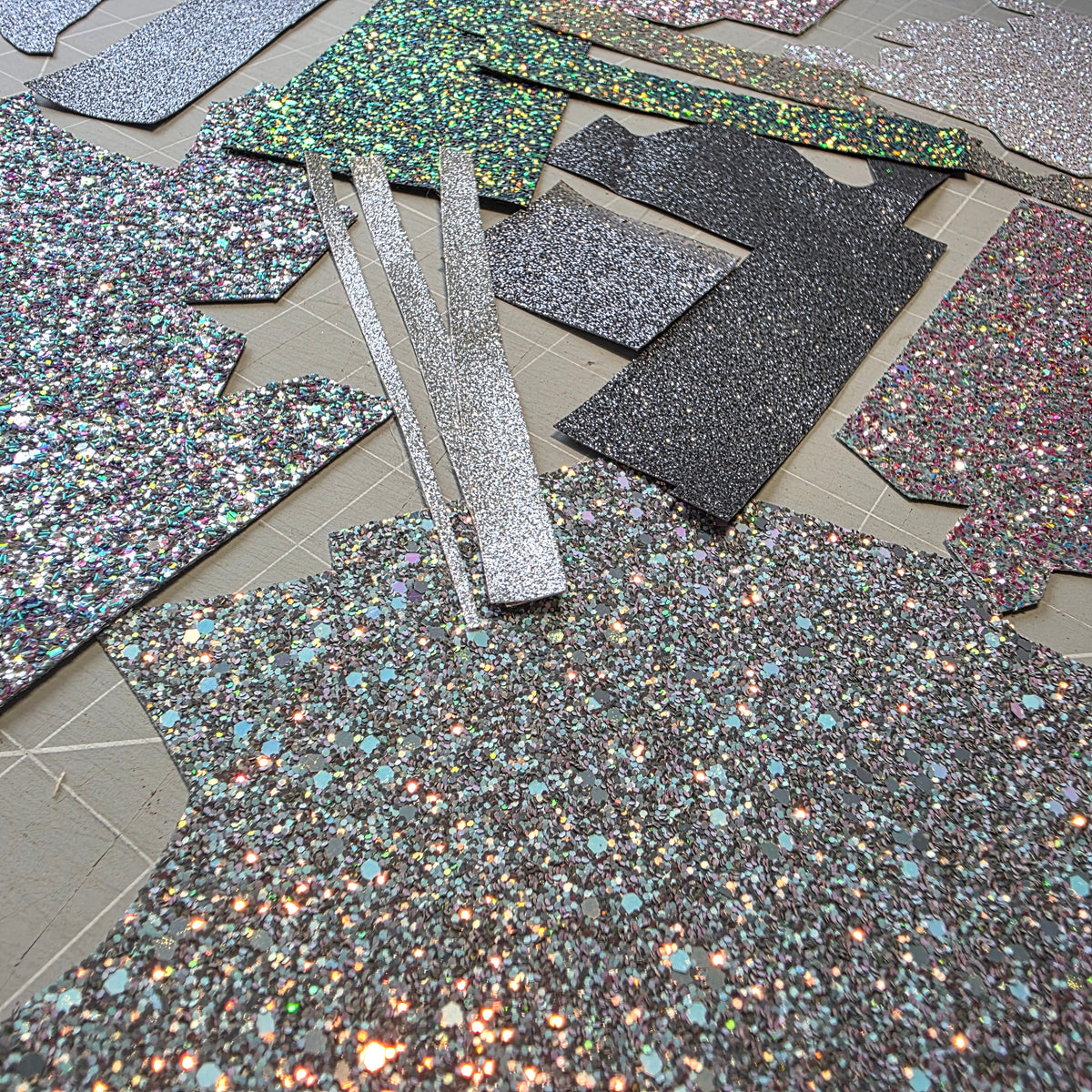 Silver glitter Remnants & Offcuts