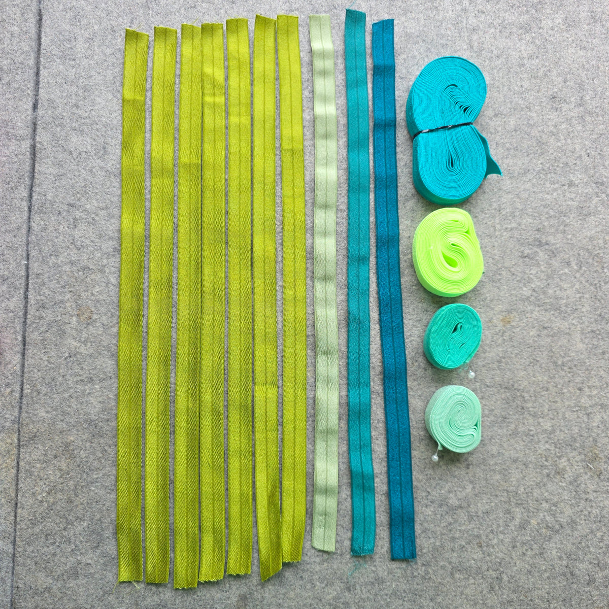 Green 15mm elastic remnants