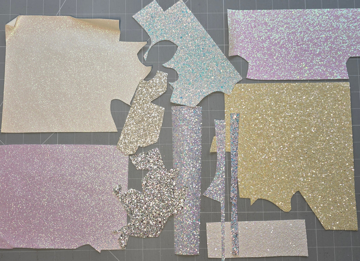 white / cream glitter Remnants & Offcuts