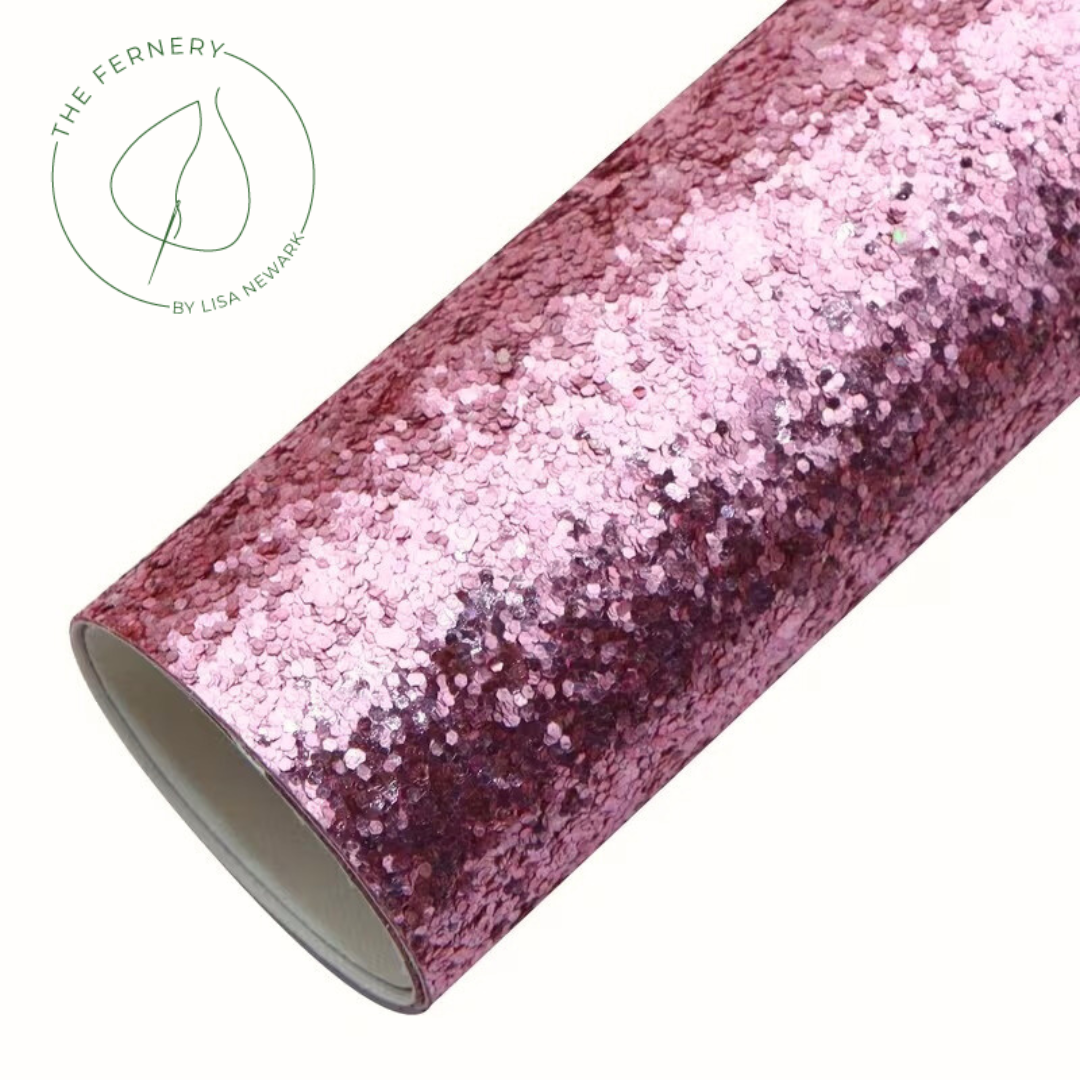 Glitter Fabric - Rose Pink, Chunky