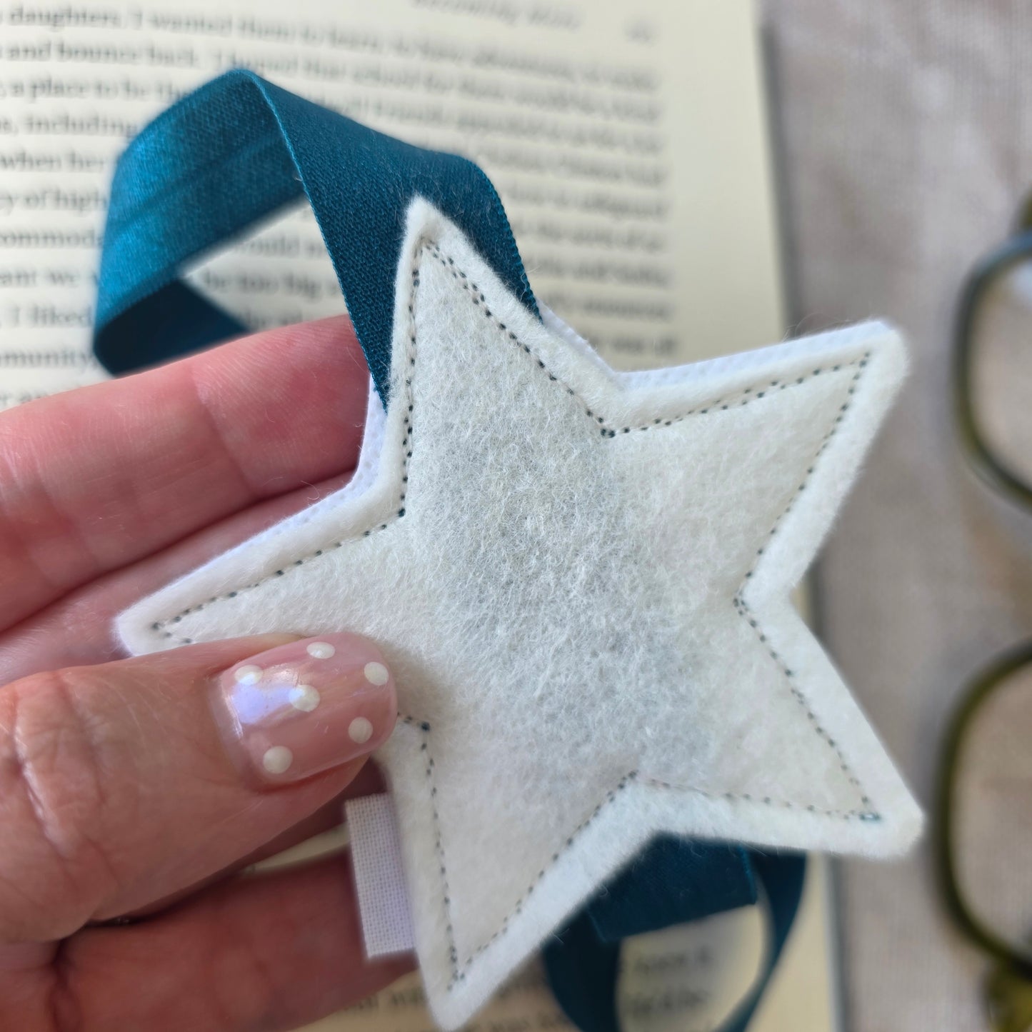 Sparkly Star Bookband *SECOND* Champagne / Teal