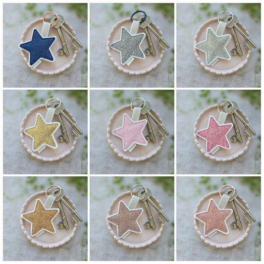 Sparkly Star Keyring - nine colours