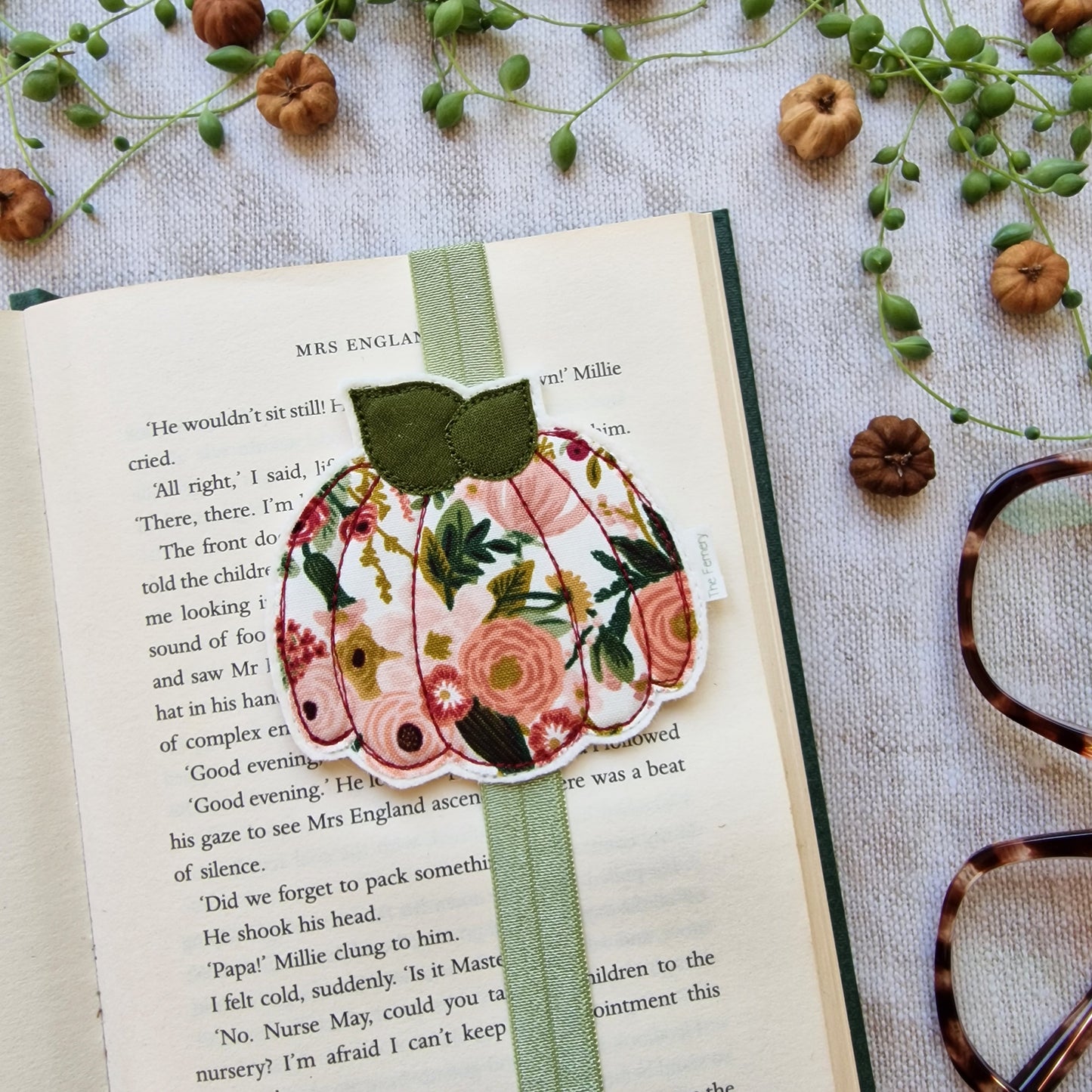 Pumpkin Bookband - Autumn Floral
