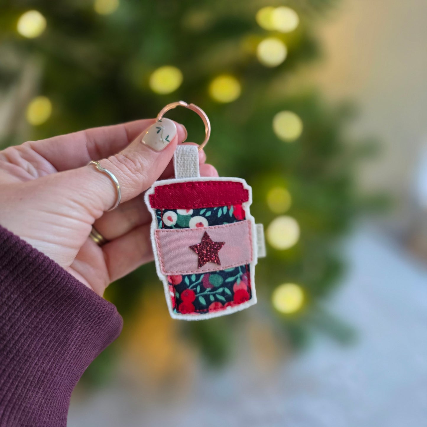 Liberty Print Coffee Cup Keyring