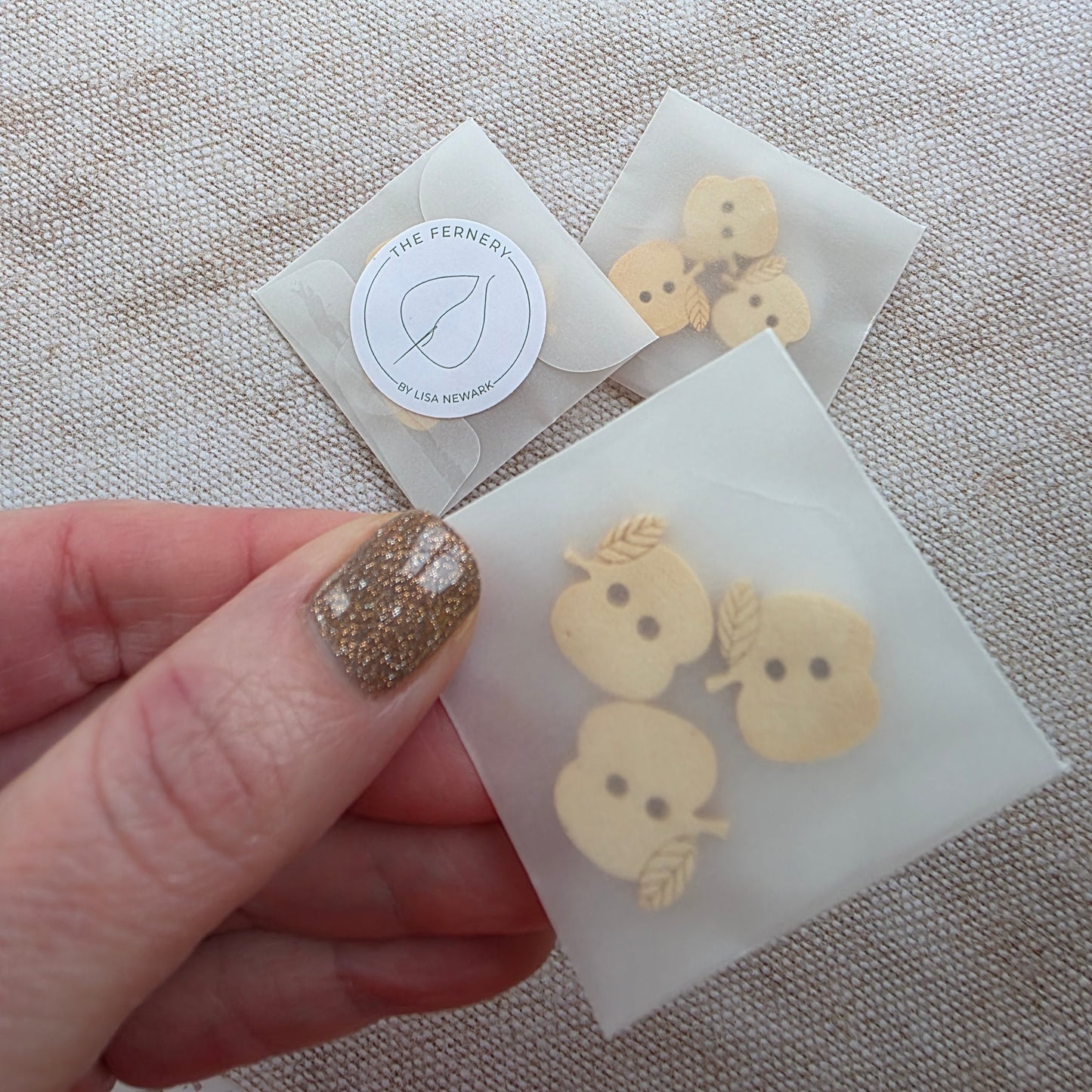 Wooden Apple Buttons