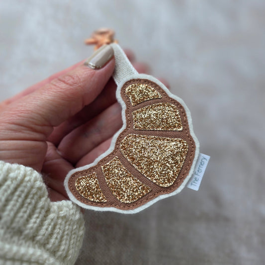 Sparkly Croissant Bag Charm
