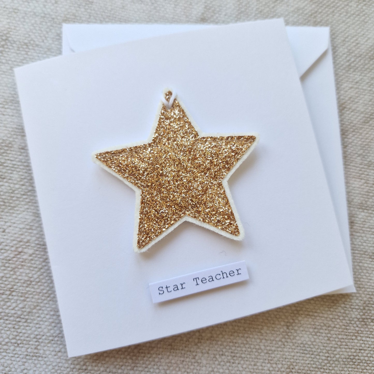 Star Teacher Sparkly Star Cards