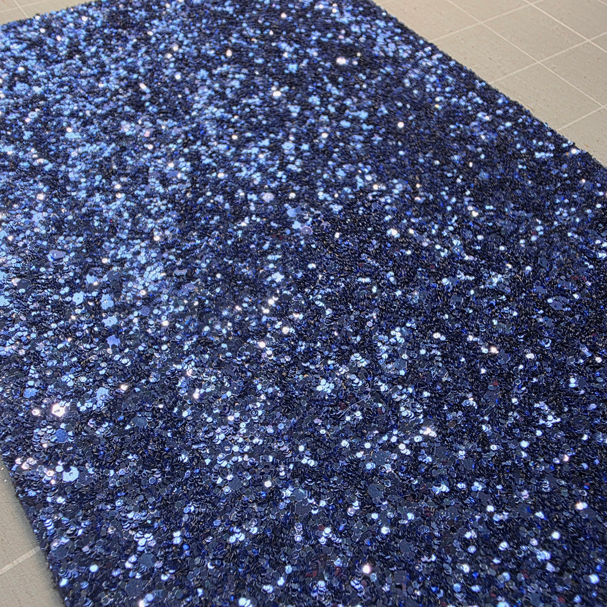 Royal Blue Chunky Glitter Fabric DESTASH (9)