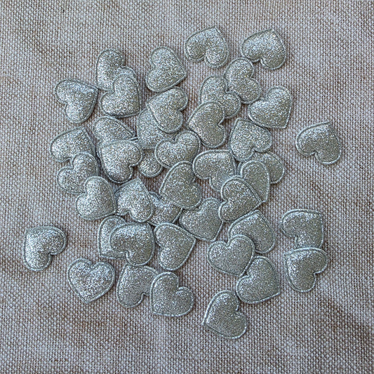 Silver Glitter Heart embellishment
