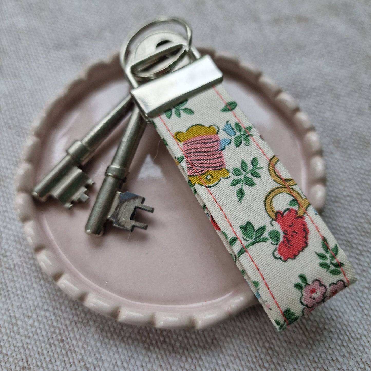 Liberty Haberdashery print mini key fobs