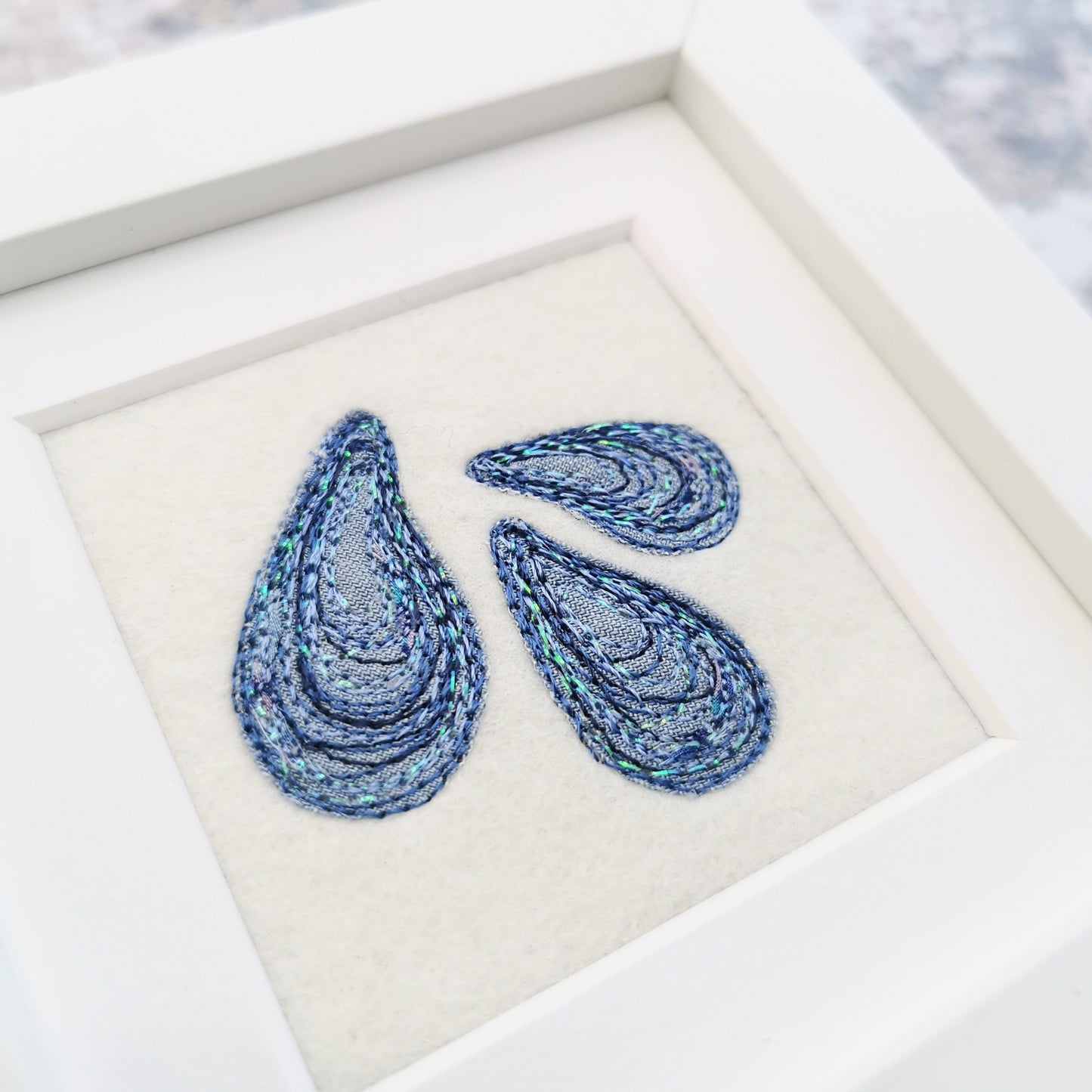 Decoration - Framed Stitched Mussel Trio (Commission)