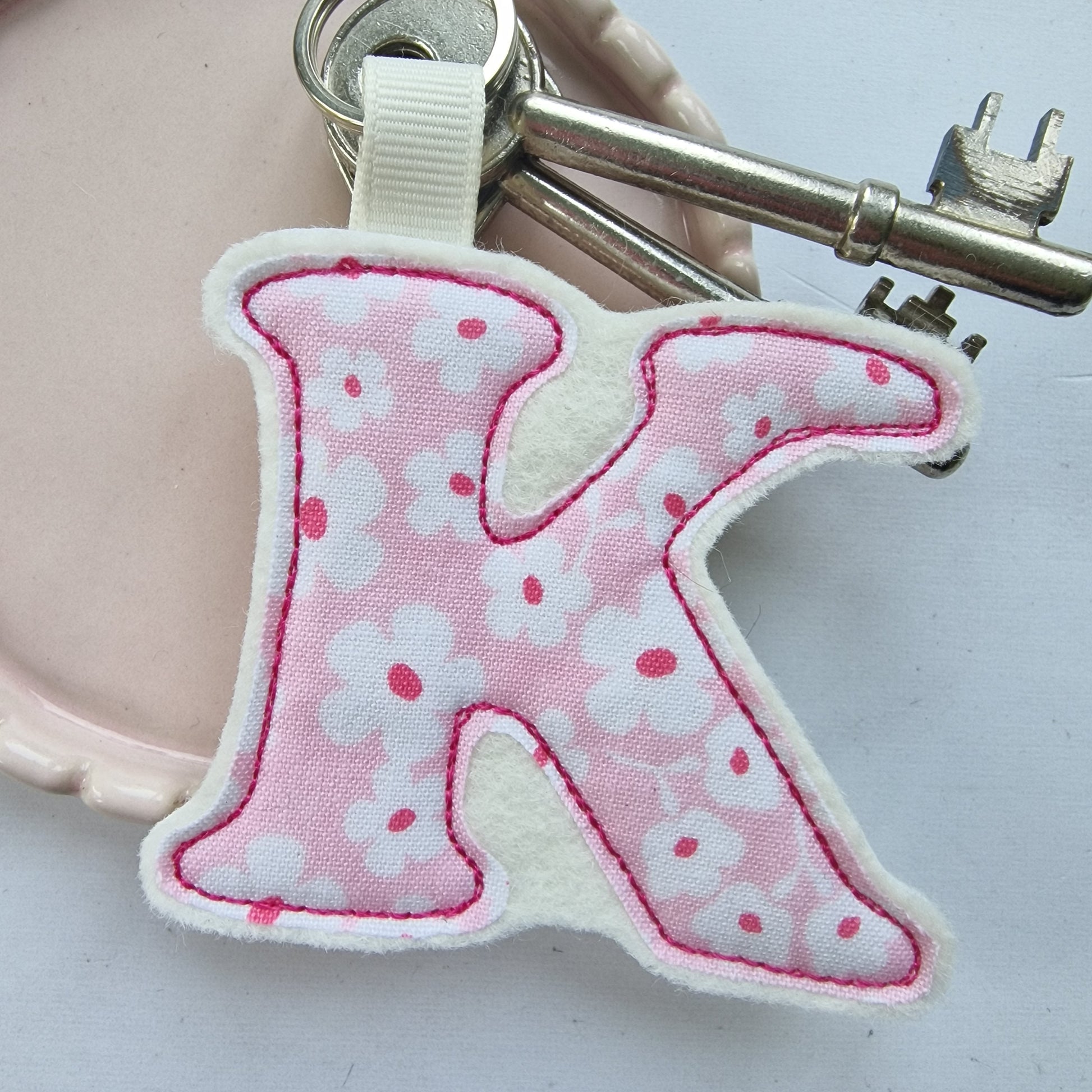 Decoration - Initial KEYRING (all Fabric Options)