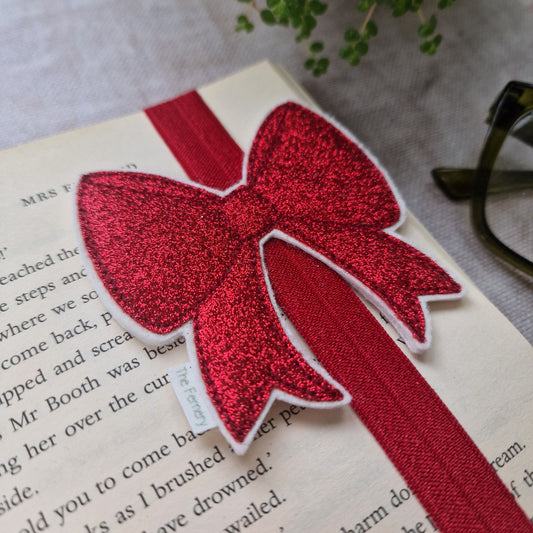 Red Glitter Bow Bookband