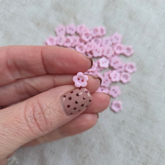 Mini flower buttons, pink