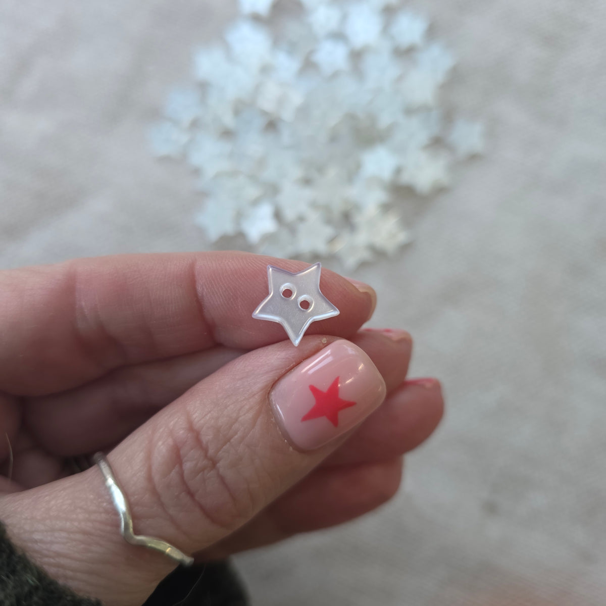 Shimmery Star Buttons