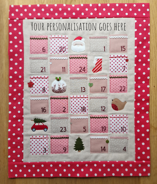 SAMPLE, PINK Ready made Christmas Countdown Calendar