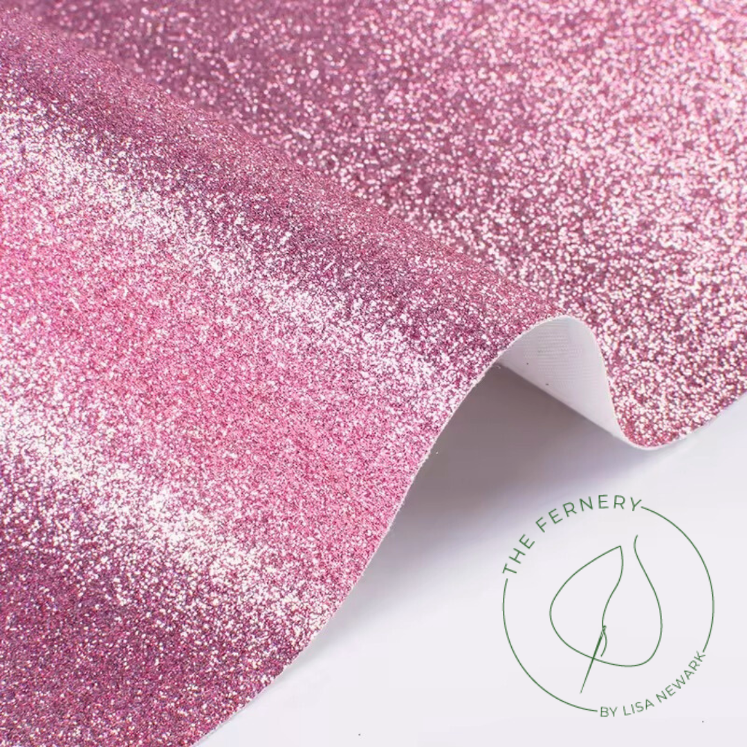 Glitter Fabric - Geranium