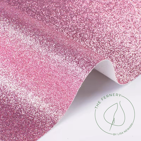 Glitter Fabric - Geranium