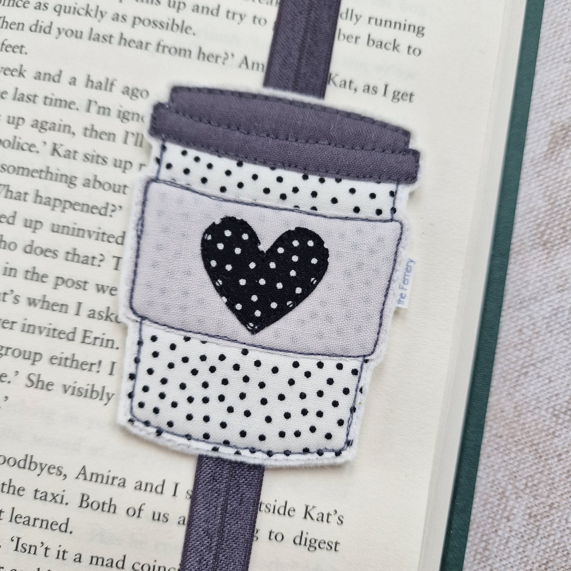 Bookband - SALE Monochrome Spot Coffee Cup Bookband