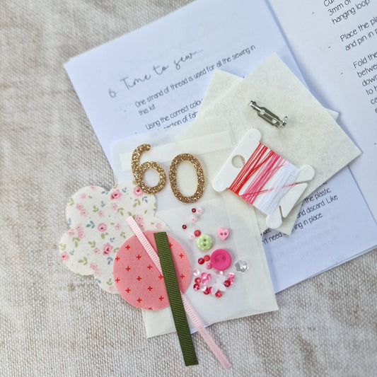 Flower Birthday Badge Hand Sewing Kit
