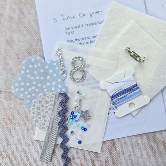 Flower Birthday Badge Hand Sewing Kit
