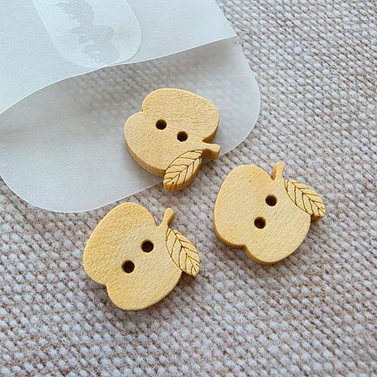Wooden Apple Buttons