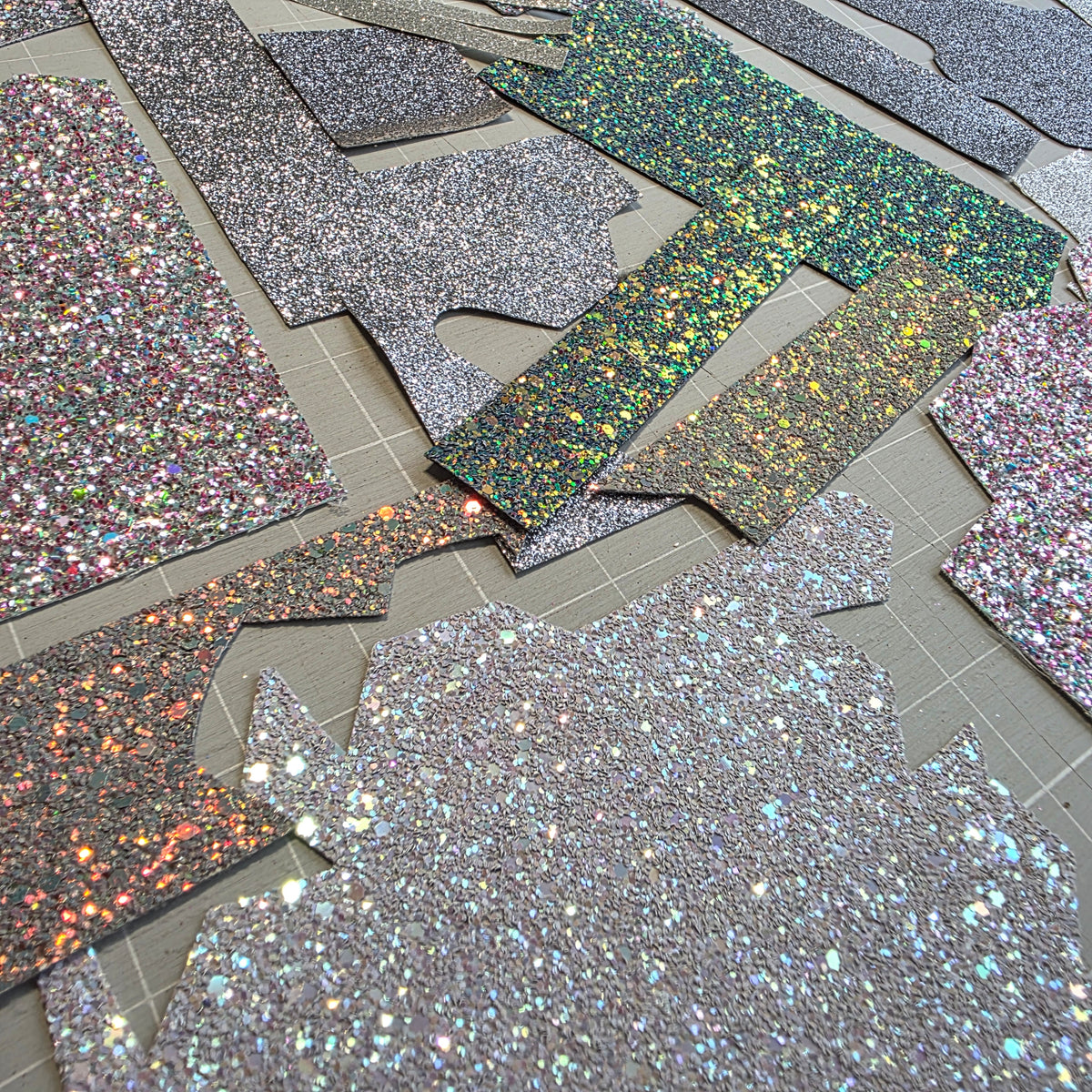 Silver glitter Remnants & Offcuts