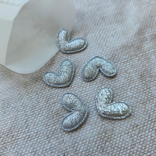 Silver Glitter Cutesy Heart embellishment