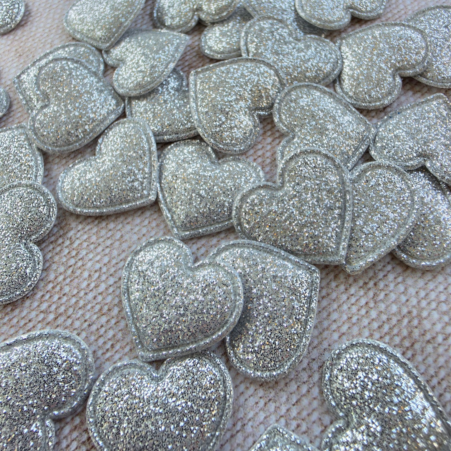 Silver Glitter Heart embellishment