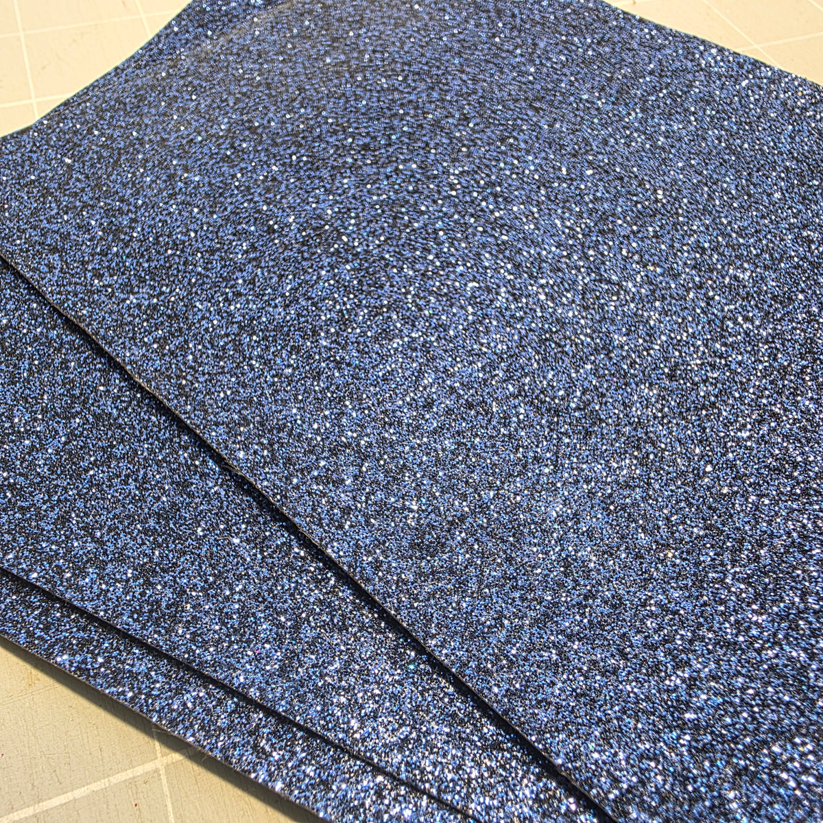 Midnight Navy Fine Glitter Fabric DESTASH