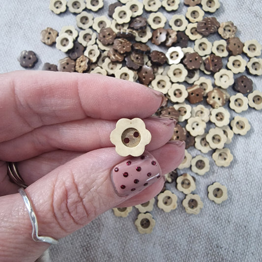 Coconut Shell Flower Buttons