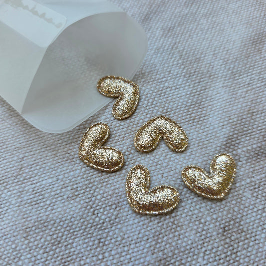 Gold Glitter Cutesy Heart embellishment