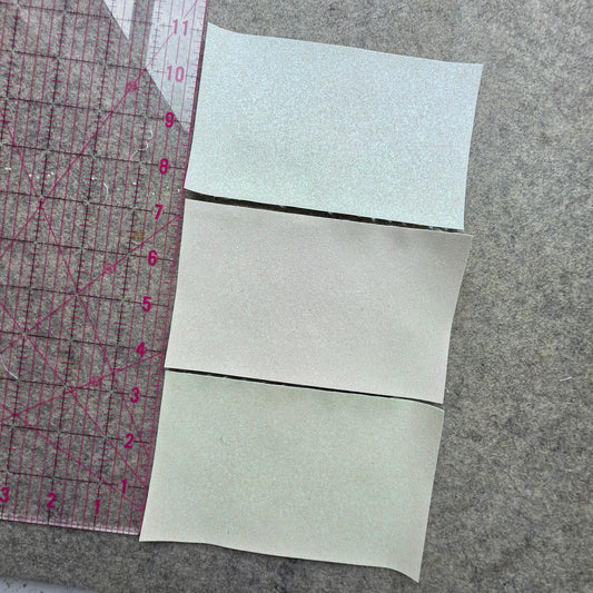 REMNANT White iridescent glitter fabric, small