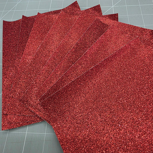 REMNANT Red glitter fabric remnants (6x6 remnants)