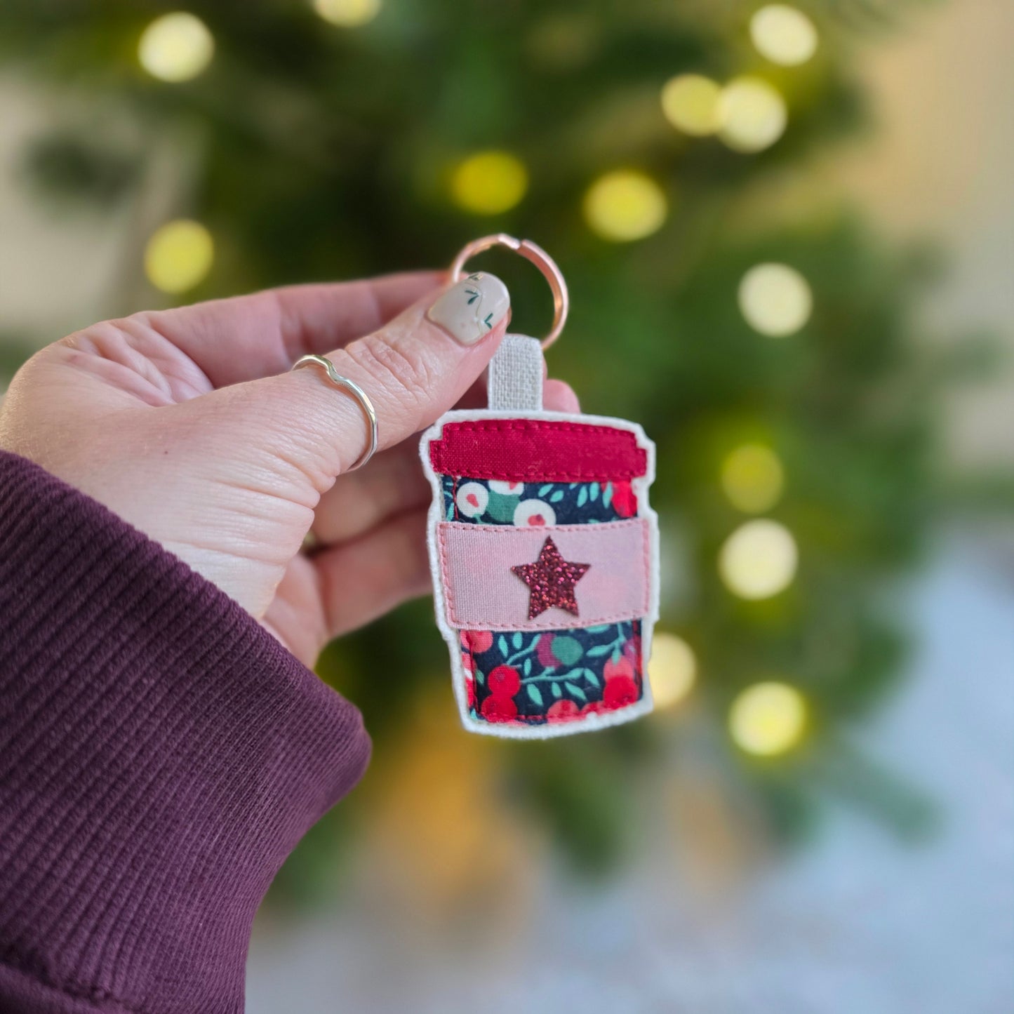 Liberty Print Coffee Cup Keyring