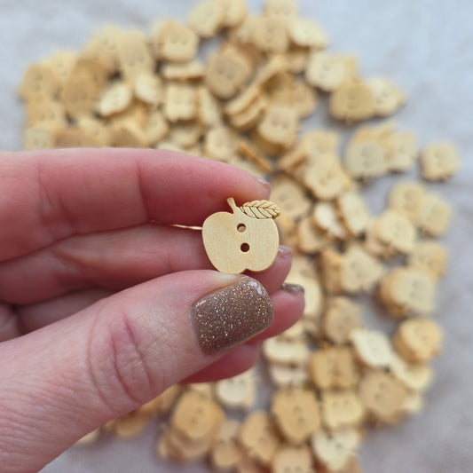 Wooden Apple Buttons