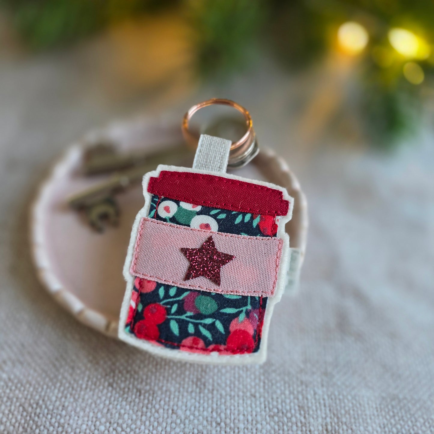 Liberty Print Coffee Cup Keyring