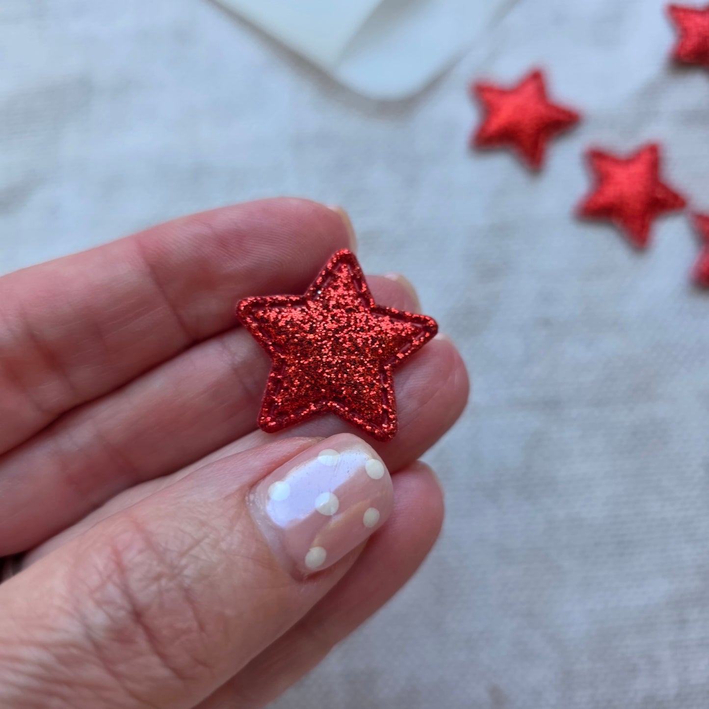 Red Glitter Star embellishment