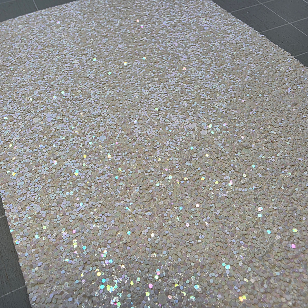 sparkly white Chunky Glitter Fabric DESTASH (3)