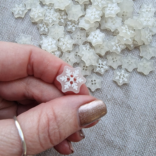 Snowflake Buttons, 16mm Glossy