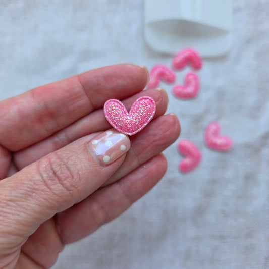 Pink Glitter Heart Mix embellishment