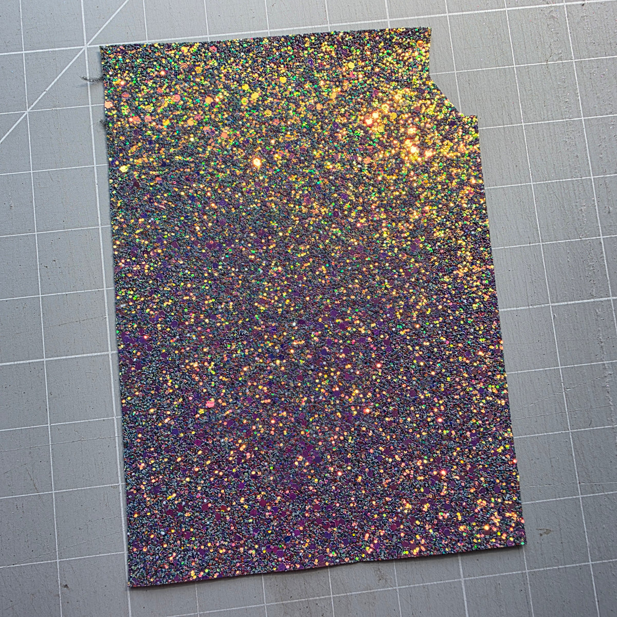 Navy Rainbow Chunky Glitter Fabric DESTASH (13)